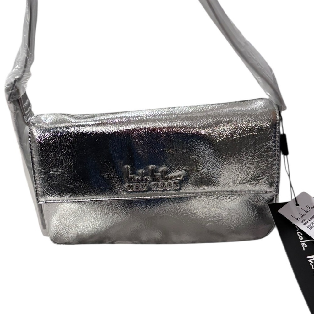 Nicole Miller Silver Shoulder Bag